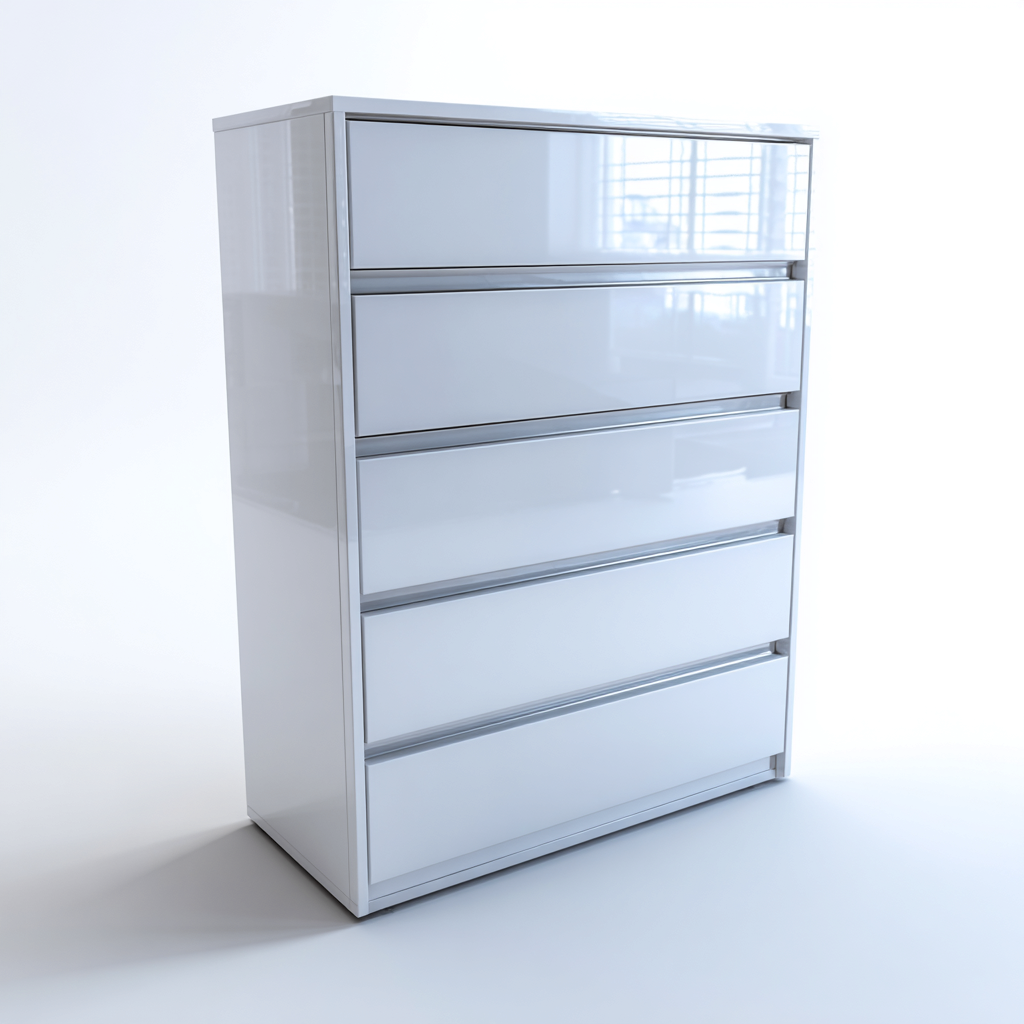 Cassettiera legno 80x40x100 cm bianco moderno-Havengoshop