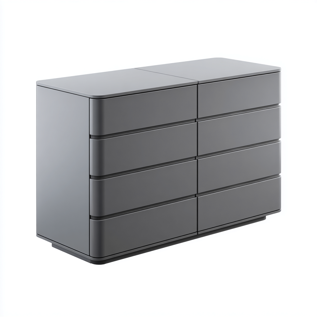 Cassettiera legno 120x40x80 cm grigio design moderno-Havengoshop