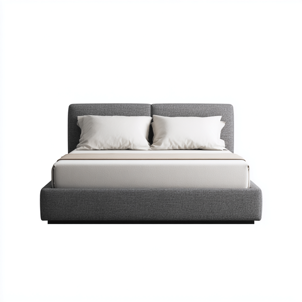 Letto matrimoniale imbottito tessuto 200x160x105 cm - grigio - stile moderno-Havengoshop