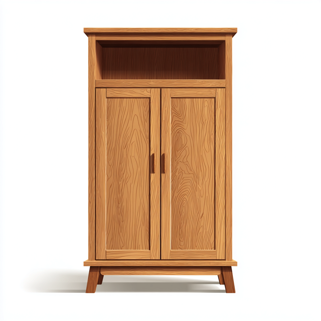 Armadio in legno con ante 80x45x170 cm - marrone - stile naturale per camera-Havengoshop