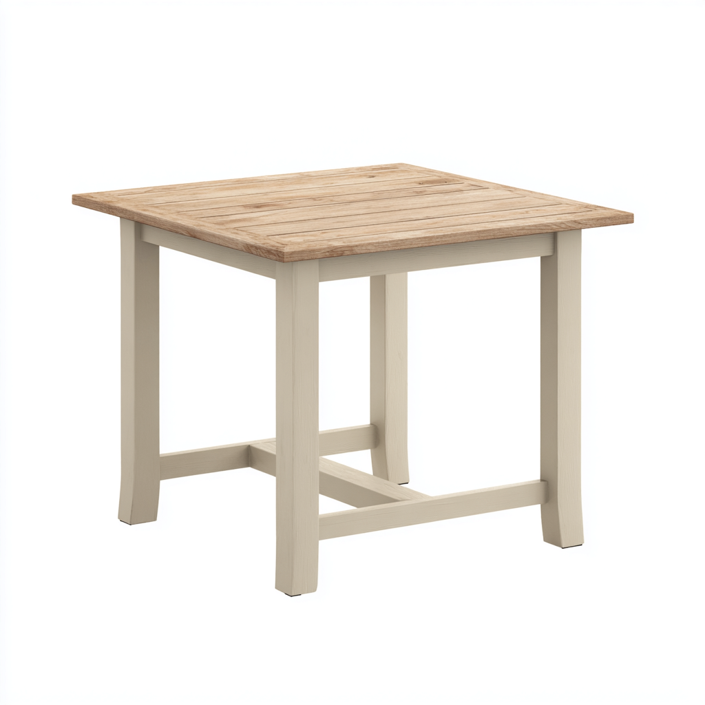 Tavolo da giardino legno 90x90x75 cm beige design naturale-Havengoshop