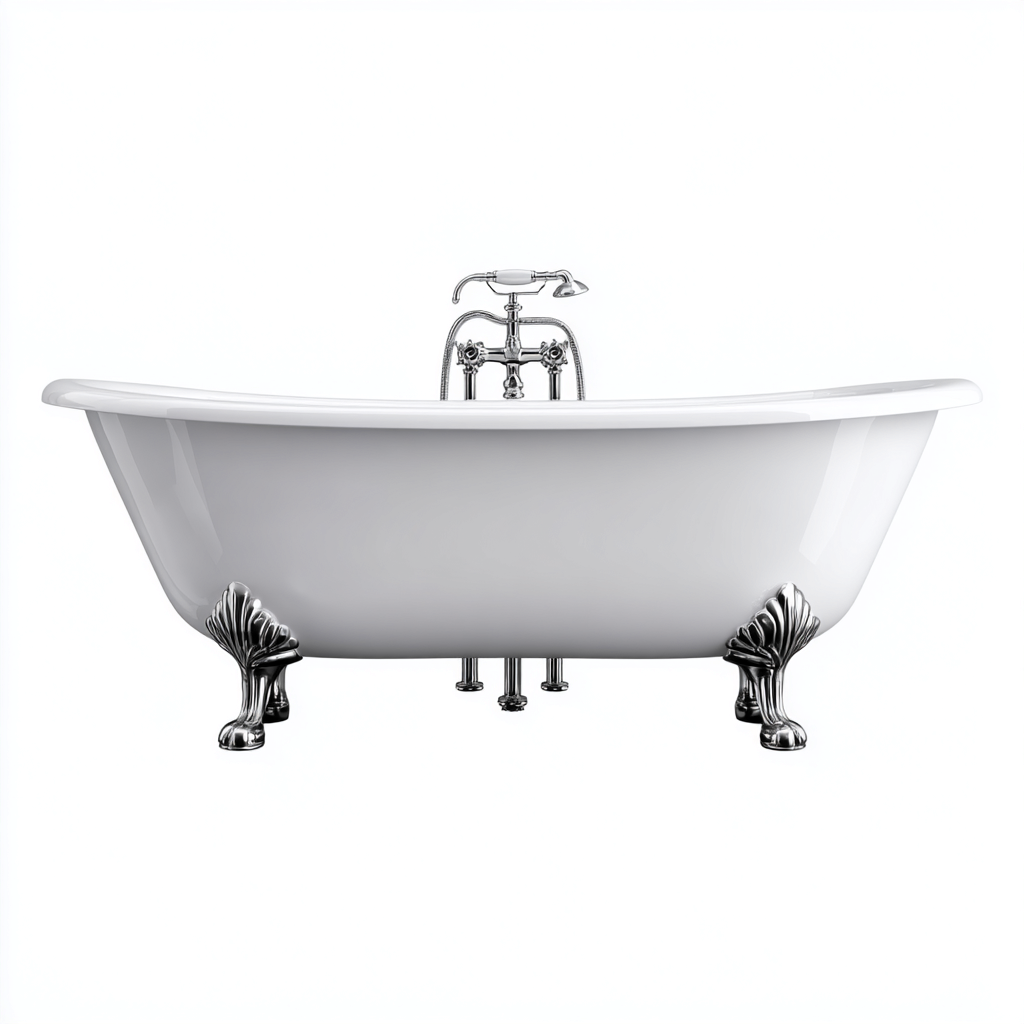 Vasca da bagno acrilico 170x75x78 cm bianco stile classico-Havengoshop