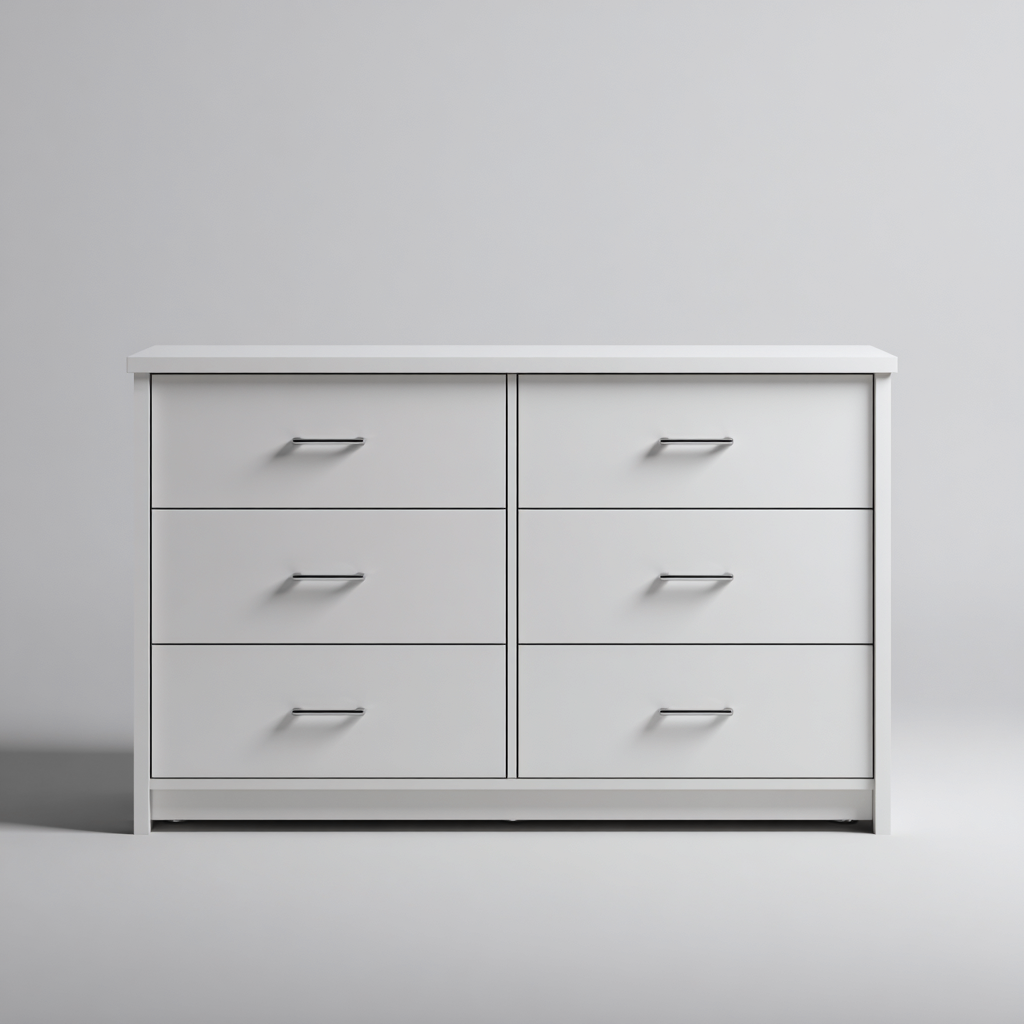 Cassettiera legno 120x45x75 cm bianco moderno-Havengoshop