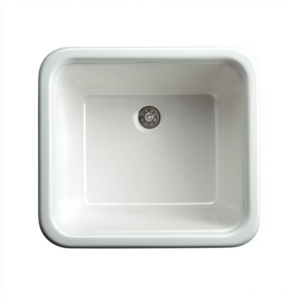 Lavabo da appoggio quadrato in ceramica 48x38x15 cm - bianco lucido - design moderno per bagno-Havengoshop