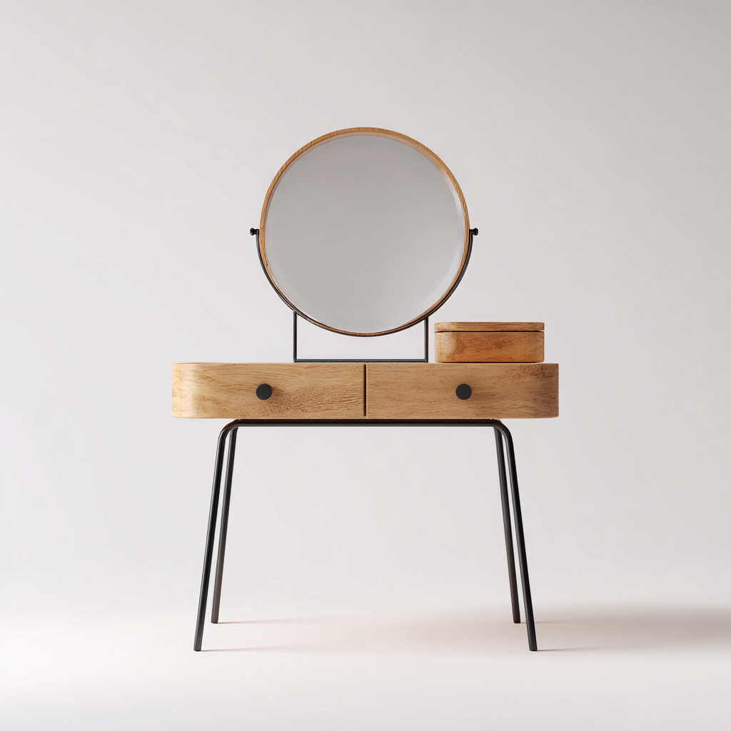 Toeletta legno metallo 80x40x75 cm naturale moderna-Havengoshop