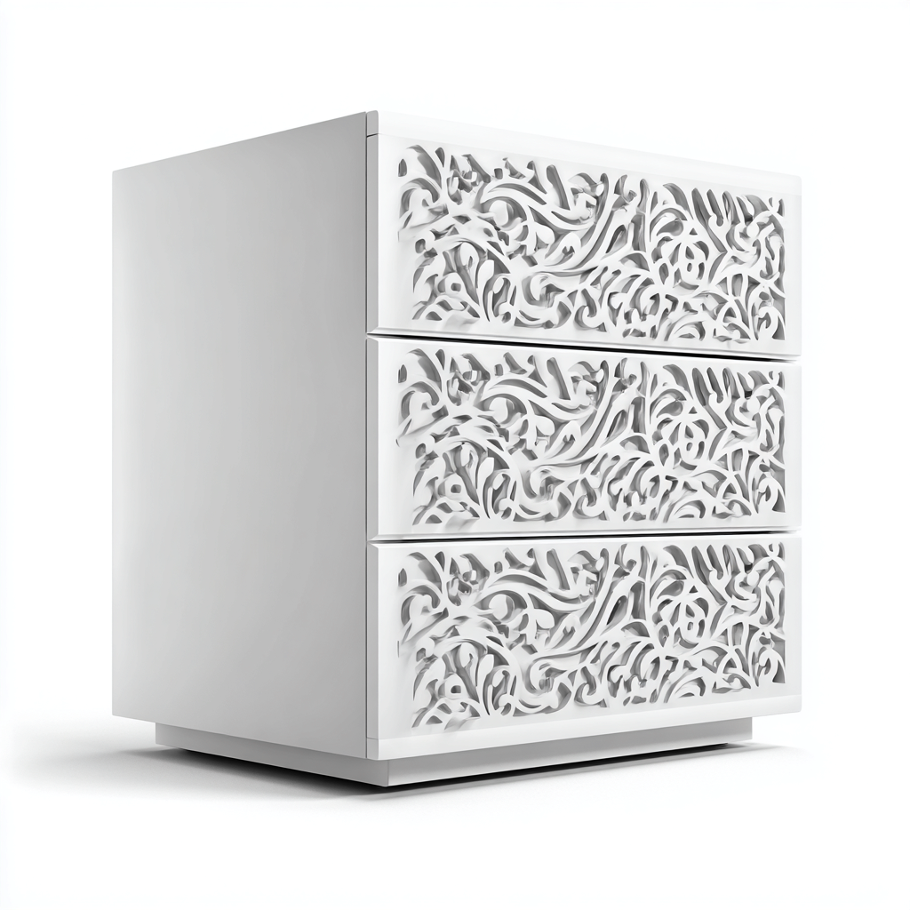 Comodino legno 45x35x55 cm bianco decorativo-Havengoshop