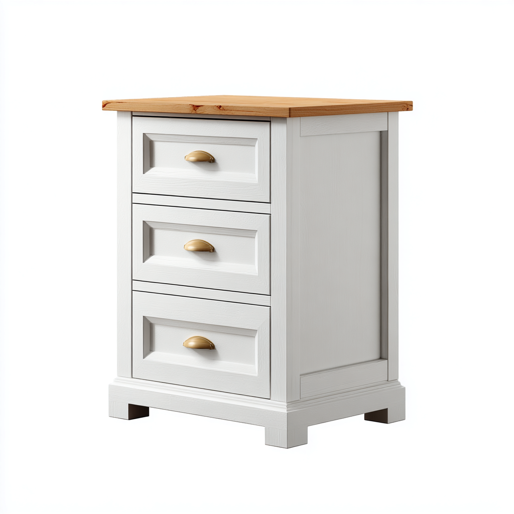 Comodino legno 45x35x60 cm bianco stile classico-Havengoshop