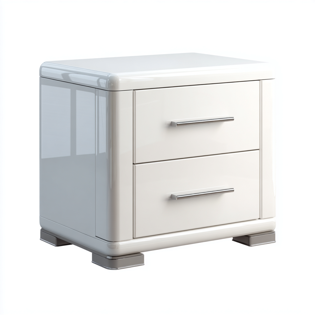 Comodino legno 50x40x45 cm bianco moderno-Havengoshop