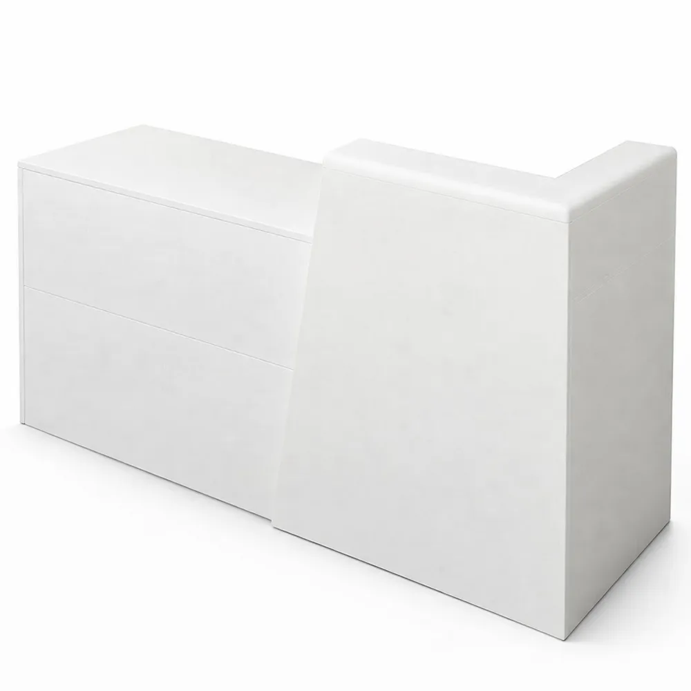 Scrivania angolare multifunzione con cassetto bloccabile e ripiano aperto