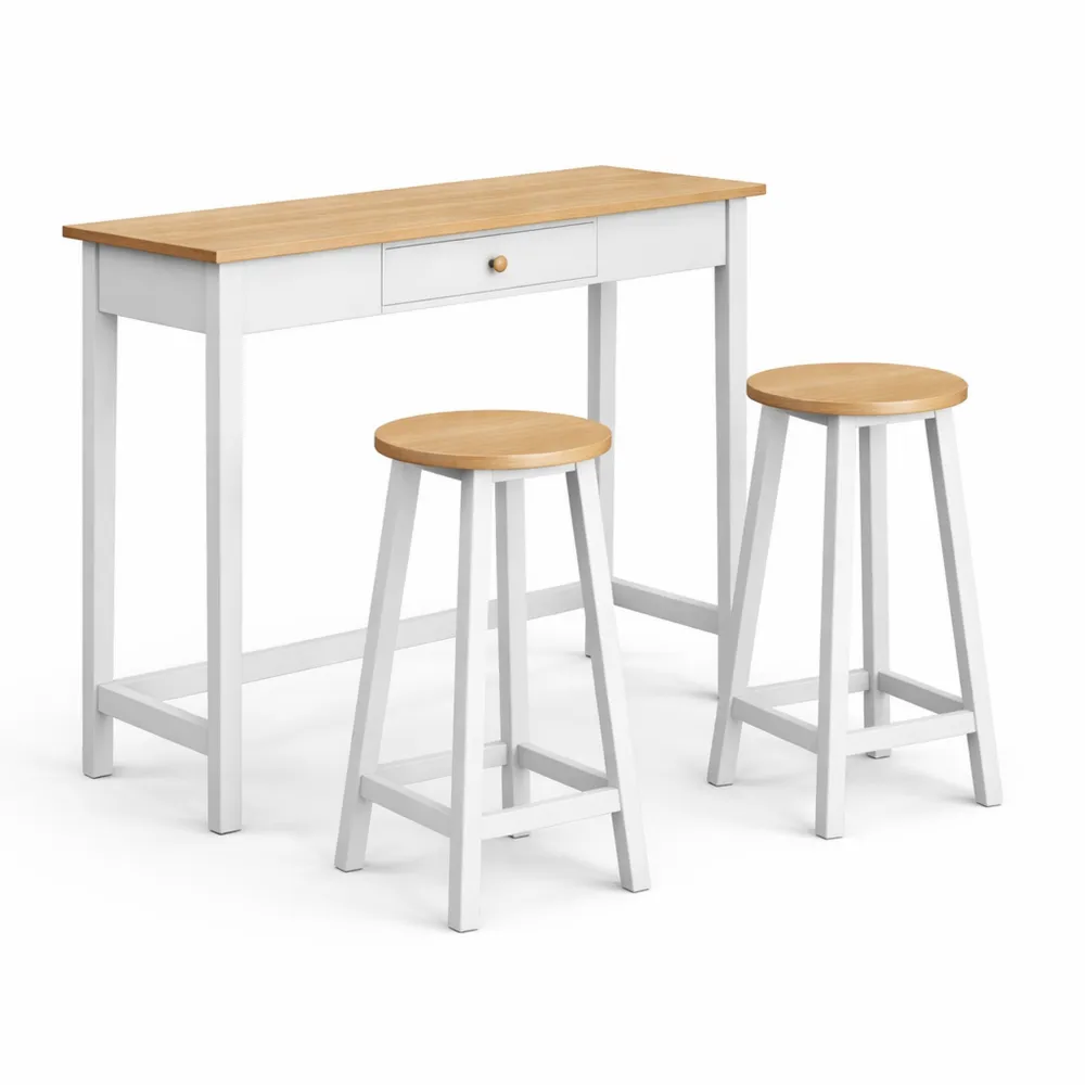 Set tavolo alto con sgabelli per cucina e balcone, stile industriale moderno per esterno