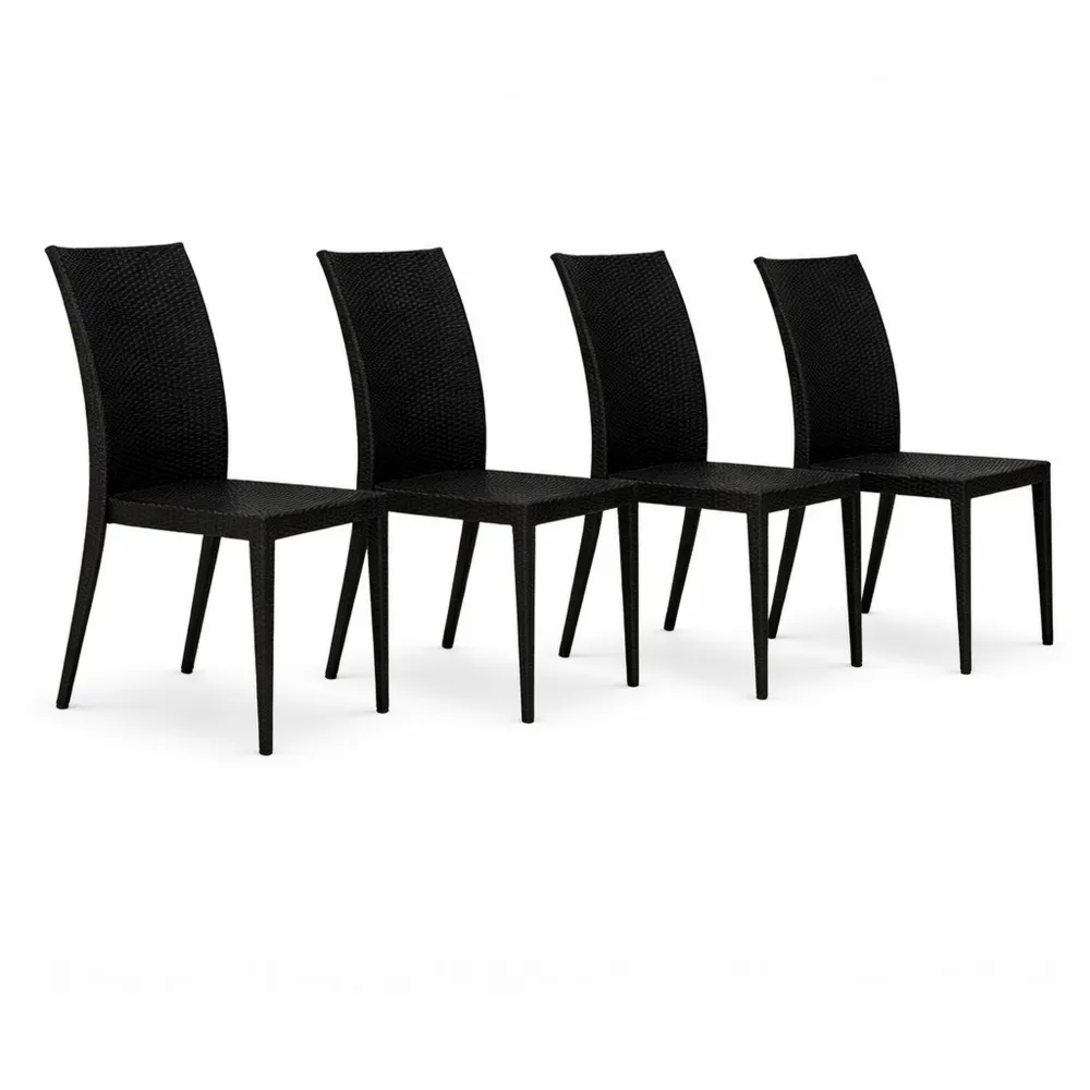 Sedie da Giardino in Polipropilene Stile Rattan Impilabili