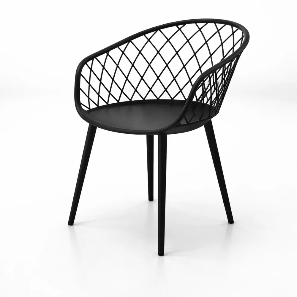 Sedia a guscio resistente per interni ed esterni, nero