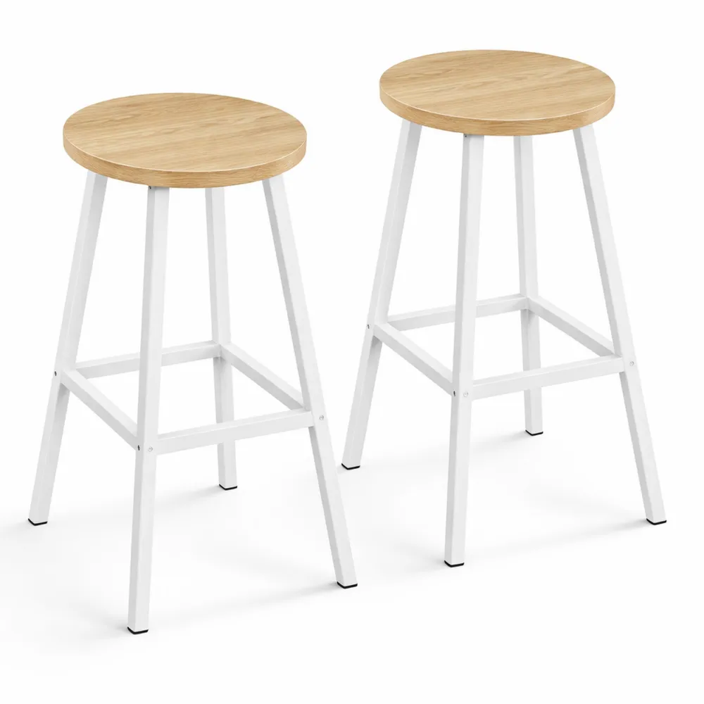Sgabelli da Bar Moderni con Poggiapiedi in Legno Chiaro