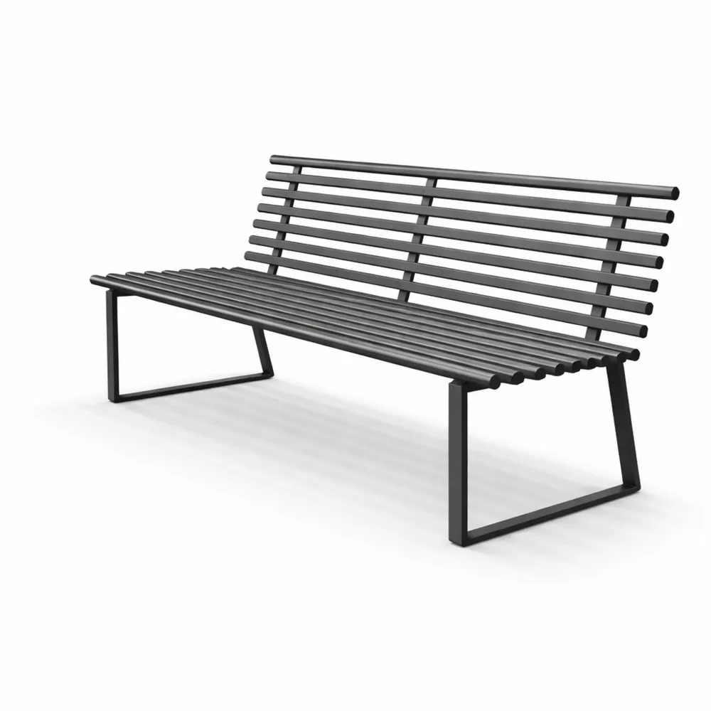 Panchina da Giardino in Acciaio Zincato con Schienale