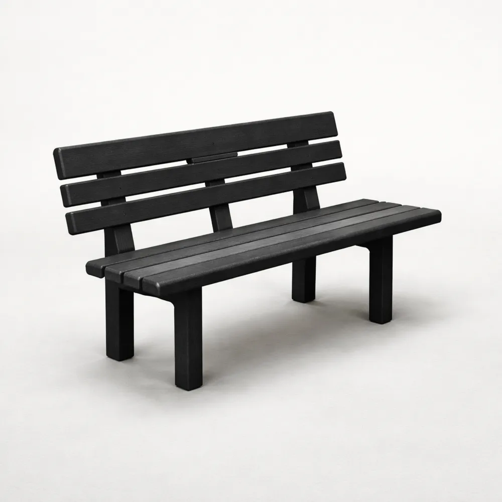 Panchina da giardino in monoblocco, antracite, 110x52x71 cm