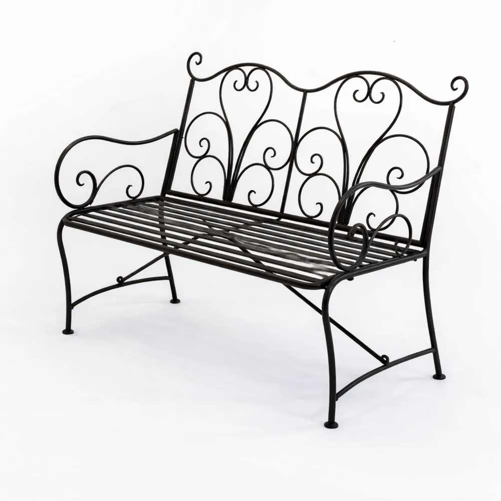 Panchina da Esterno in Ferro per Due Persone, Comoda e Pratica