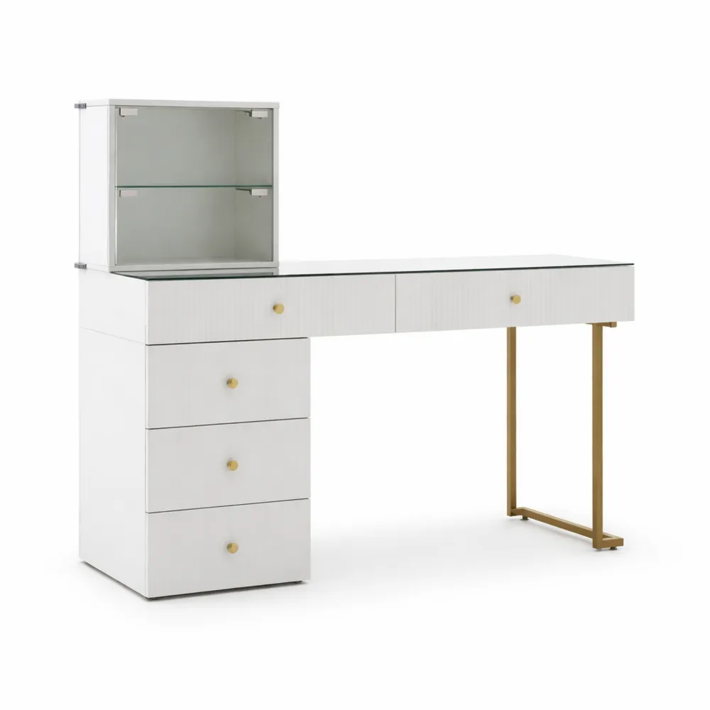 Tavolo da trucco moderno con LED regolabile e cassetti