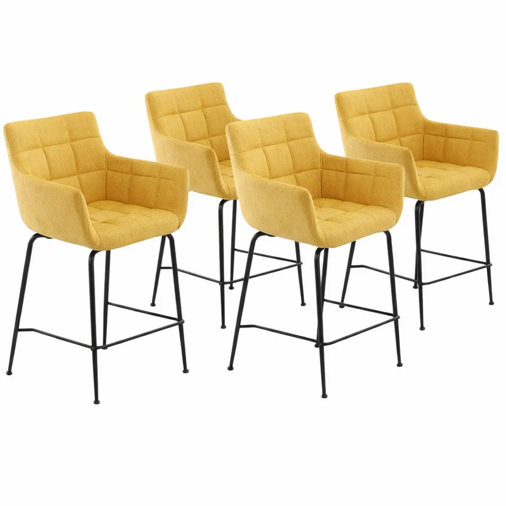 Set di 4 sgabelli da bar moderni con braccioli e poggiapiedi per cucina e sala da pranzo