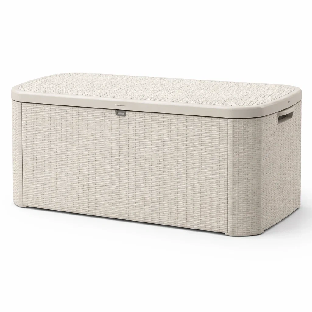 Wicker Style Outdoor Storage Deck Box-AuraLoria
