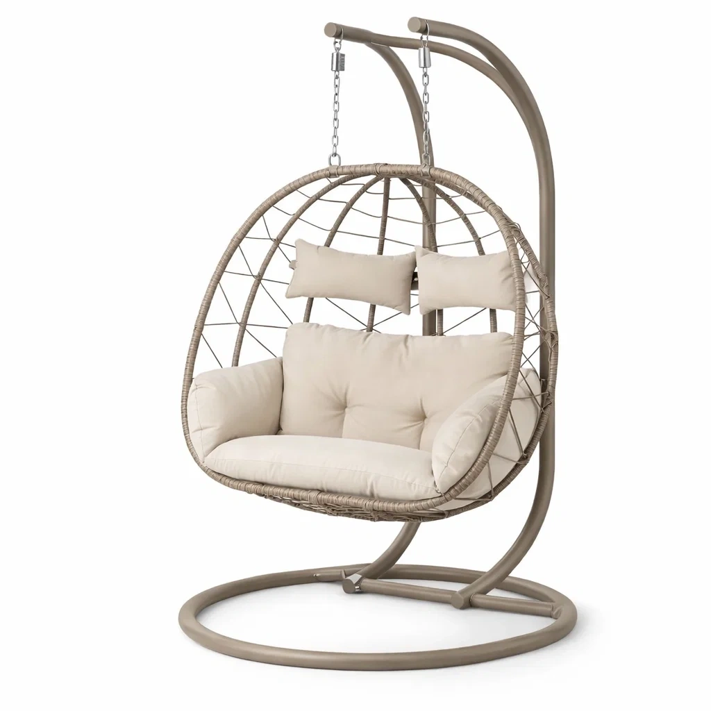 Outdoor Double Hanging Egg Chair-AuraLoria