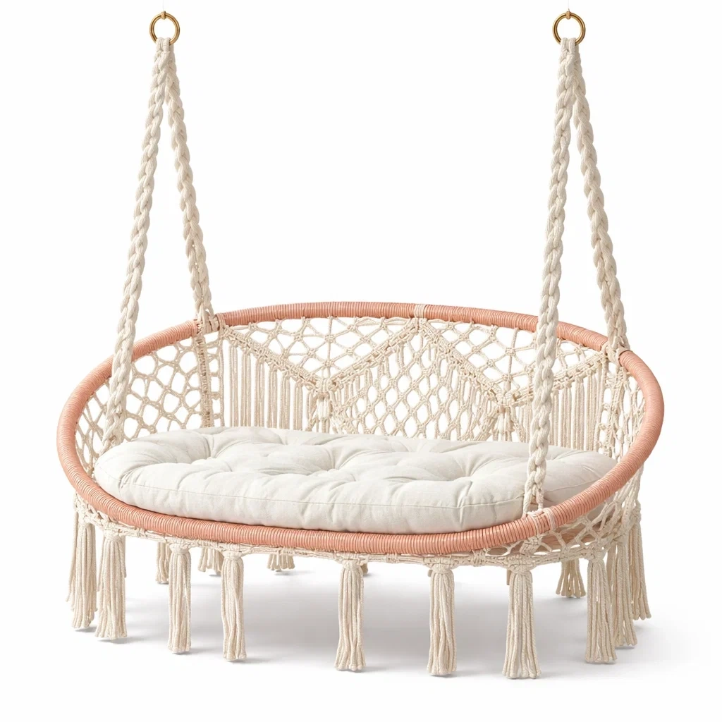 Macrame Hanging Hammock Chair-AuraLoria