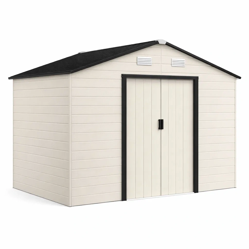 Large Outdoor Storage Shed With Double Doors-AuraLoria