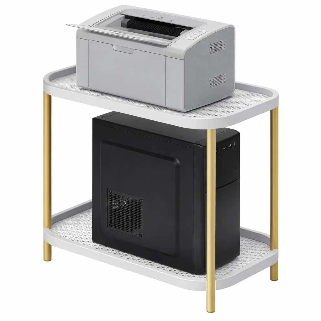 Modern Two Tier Computer Storage Table-AuraLoria