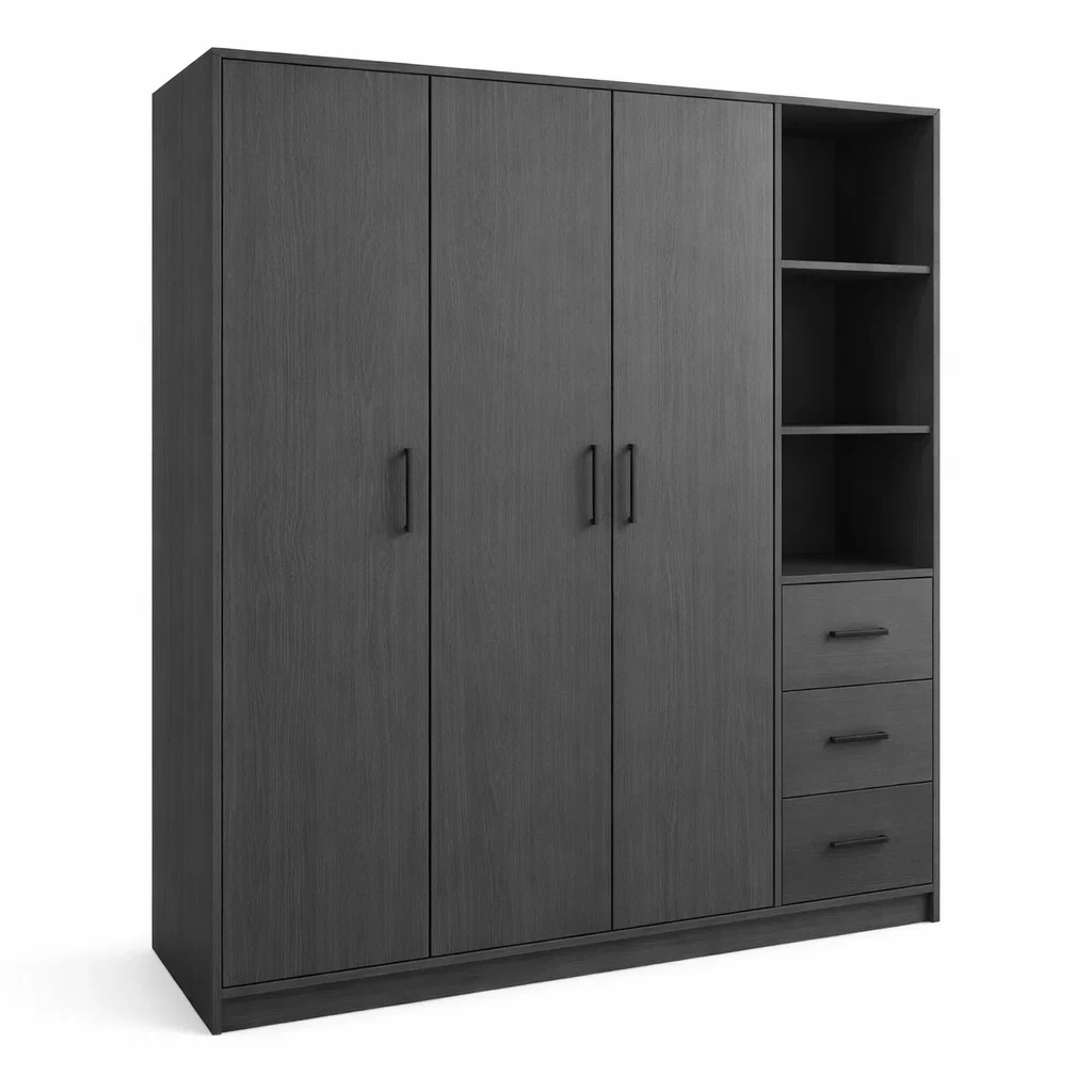 Large Multi Door Wardrobe With Drawers-AuraLoria