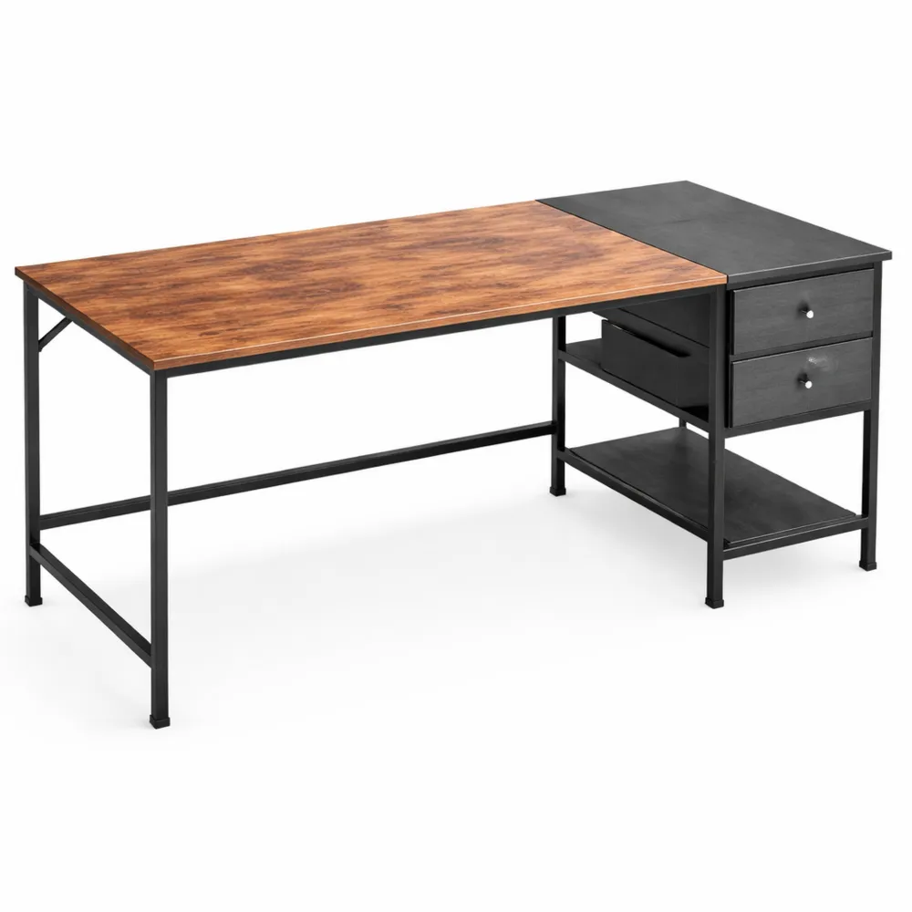 Table de travail avec tiroirs et étagères pour maison-Rowangrov