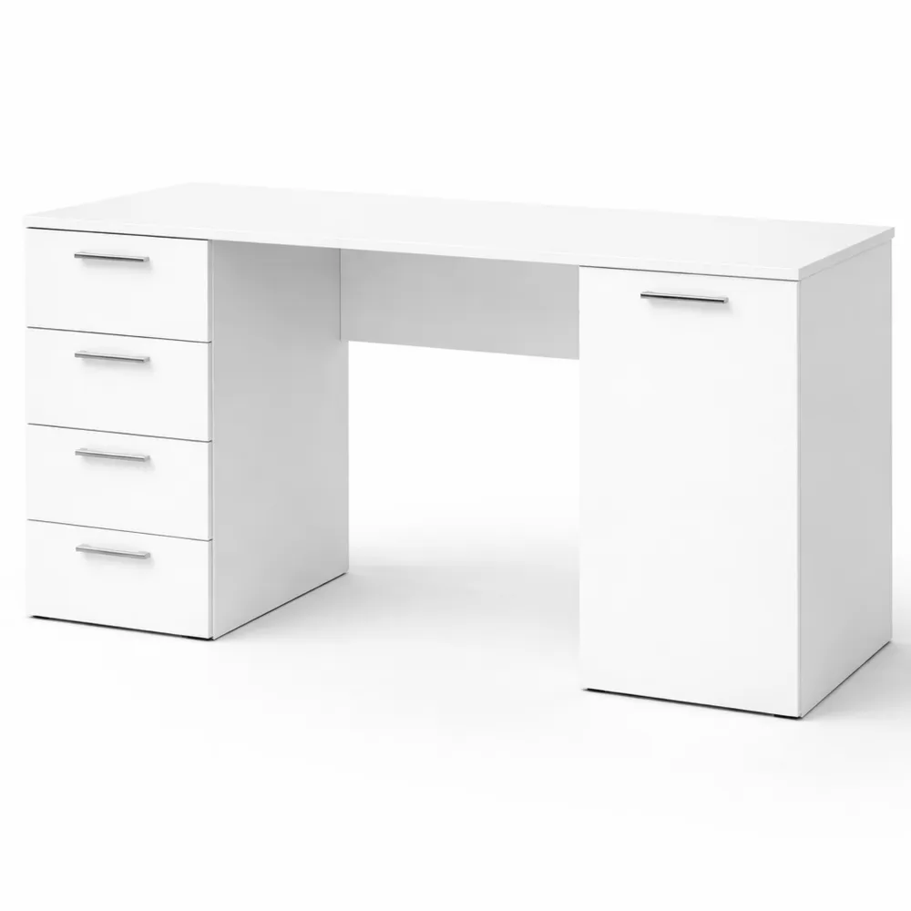 Bureau moderne blanc 137x60 cm pour espace de travail-Rowangrov