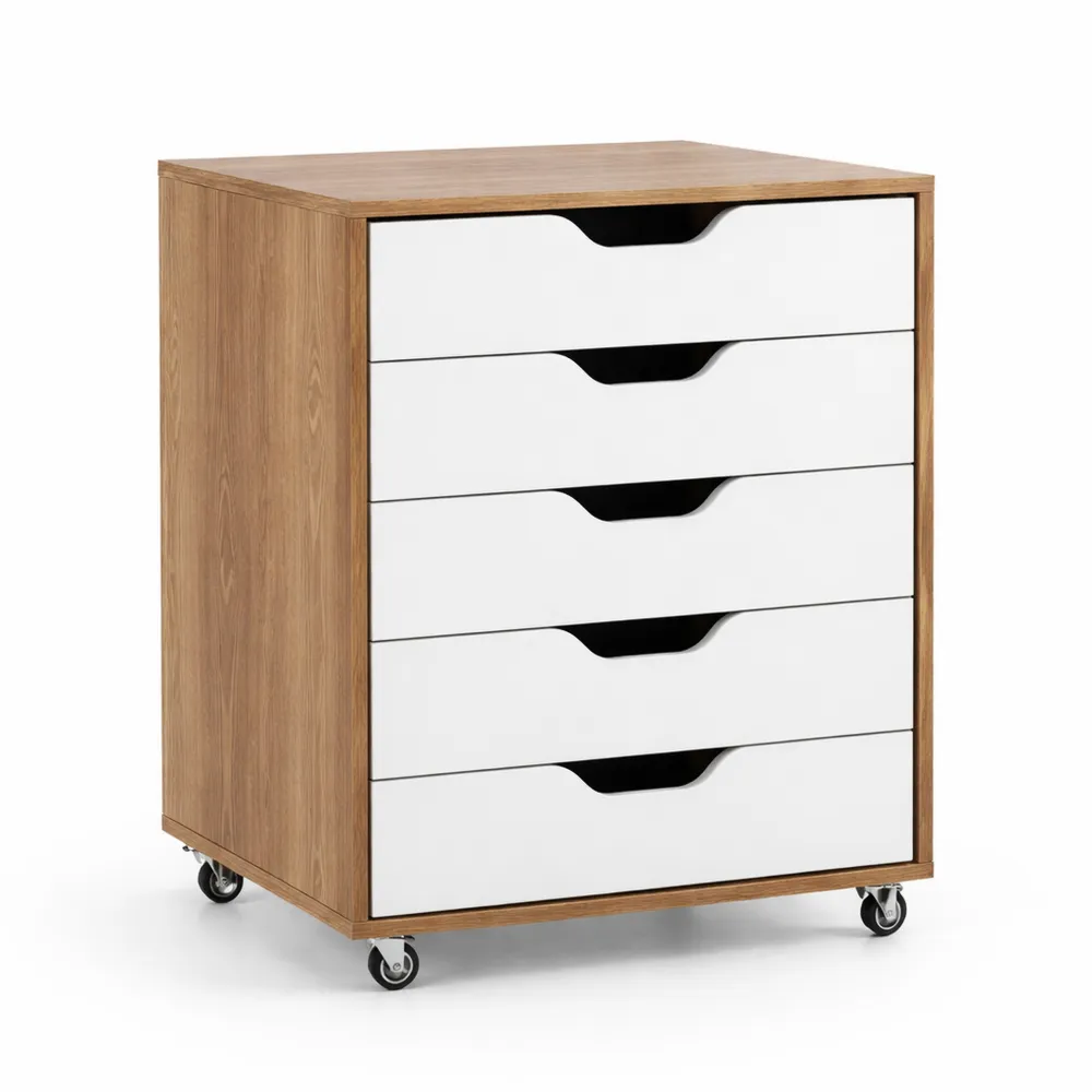 Caisson mobile 5 tiroirs verrouillables pour documents A4-Rowangrov