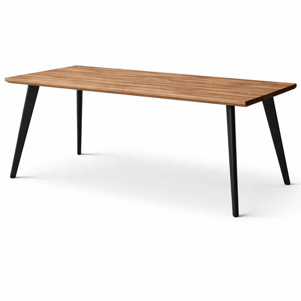 Table à manger moderne en chêne et métal, 160 x 90 x 76 cm-Rowangrov