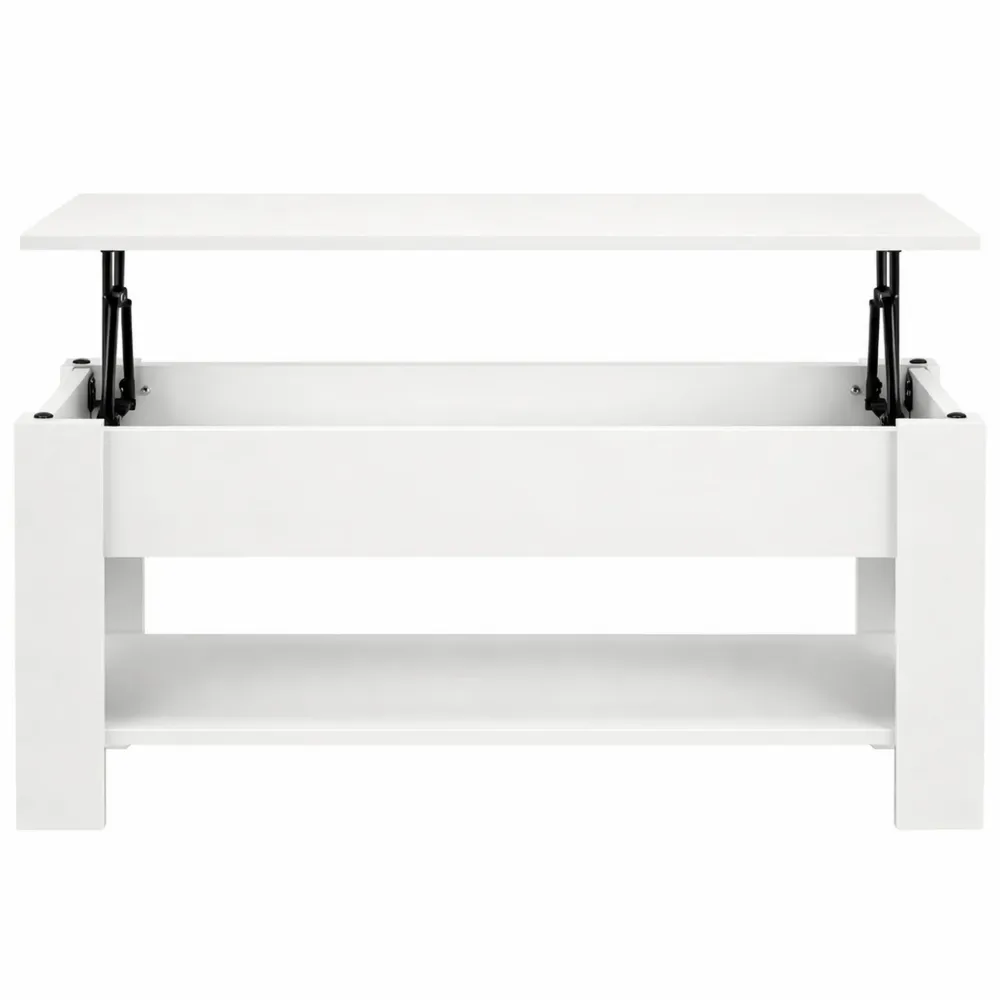 Table Basse Moderne avec Rangement Caché et Étagère-Hazelgro