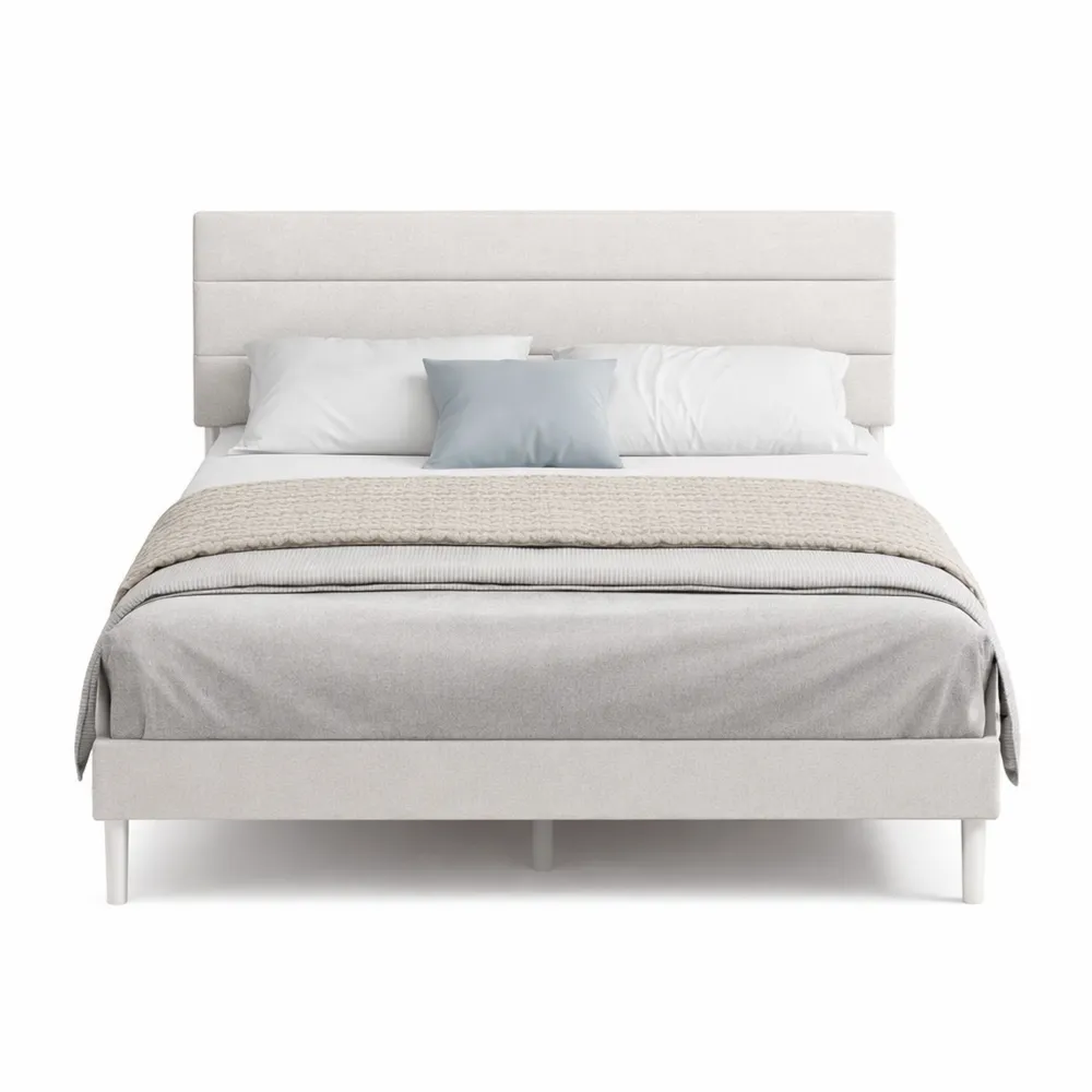 Sommier en Bois 140x190 cm avec Cadre et Tête de Lit - Hauteur 30 cm - Montage Facile-Hazelgro