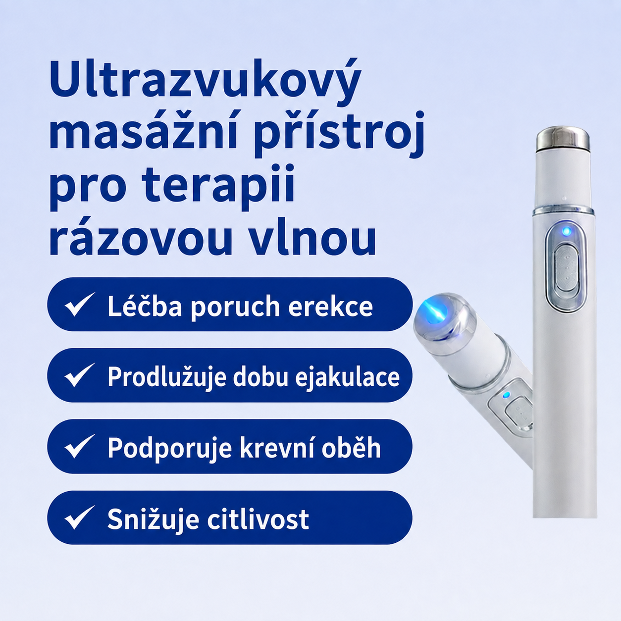⚡ Pokročilá rázová vlnová terapie podporuje mužské sexuální zdraví 💪 a pomáhá zmírnit bolesti svalů, kloubů a šlach 🦵