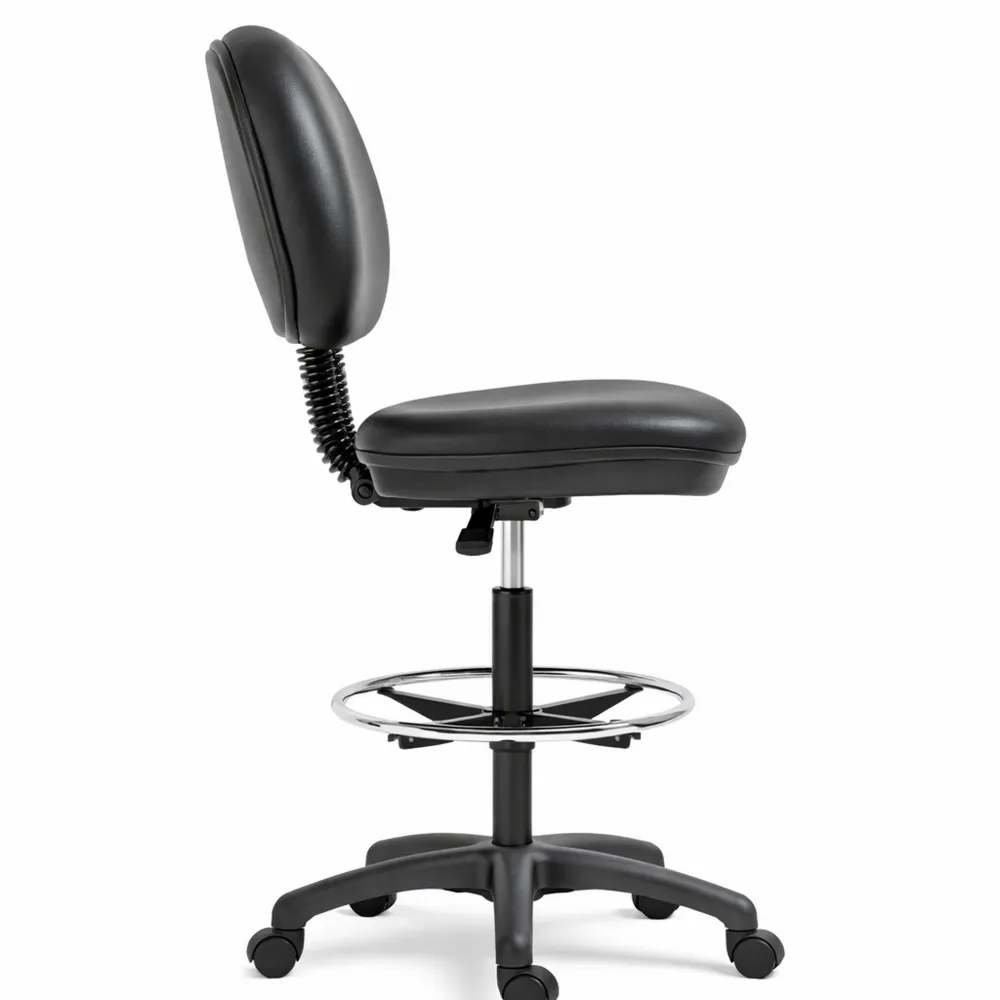 Tabouret pivotant réglable avec dossier et repose-pieds