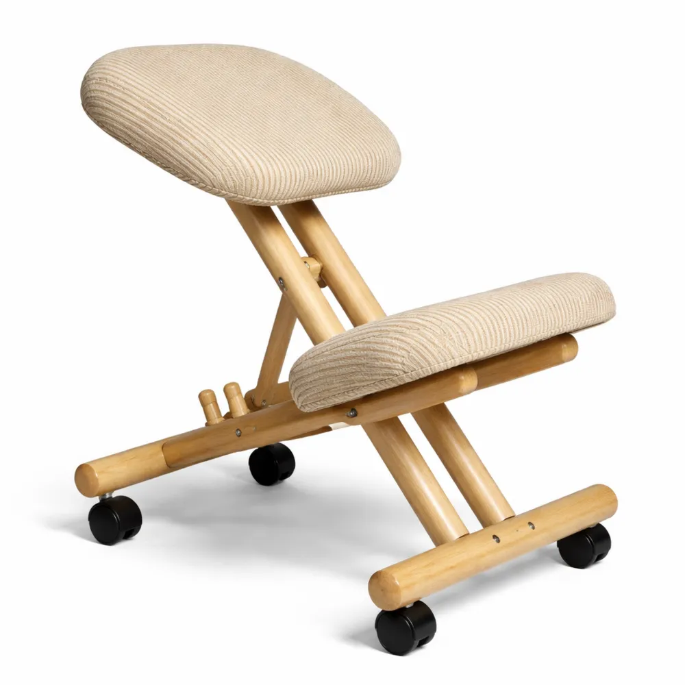 Chaise de Bureau Ergonomique en Bois Naturel