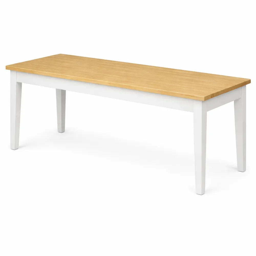 Banc en bois pour deux personnes bicolore avec assise naturelle