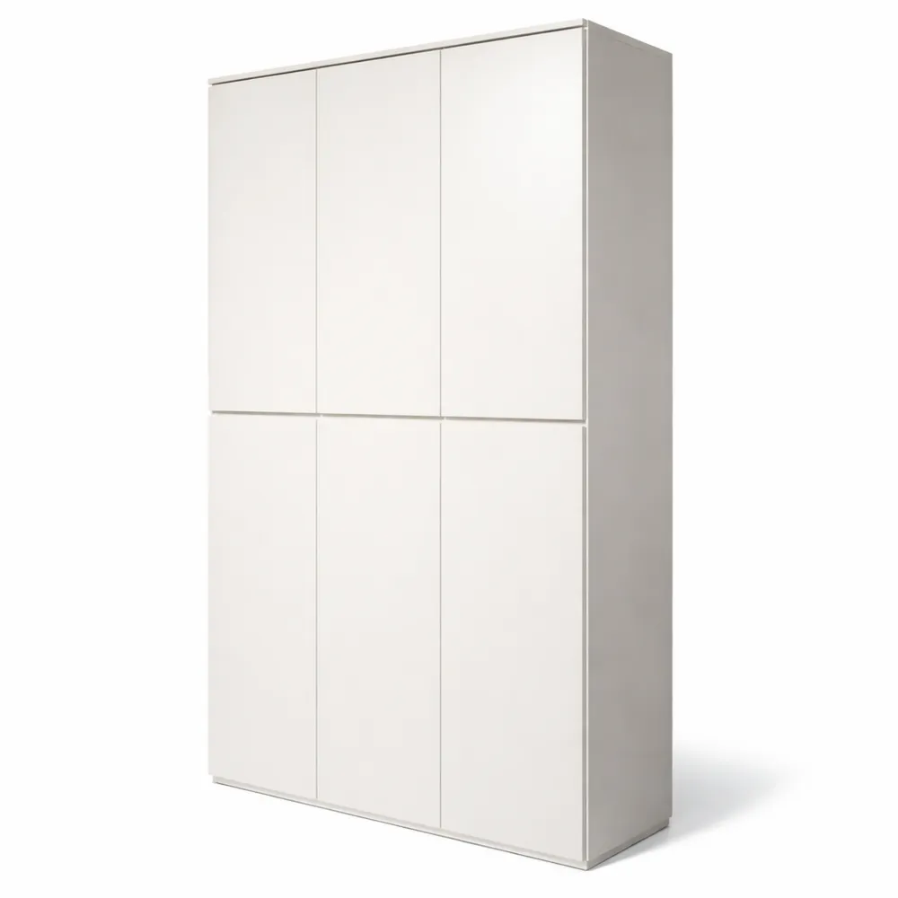 Armoire multifonctionnelle blanche avec étagères et tiroirs 111 x 191 x 34 cm