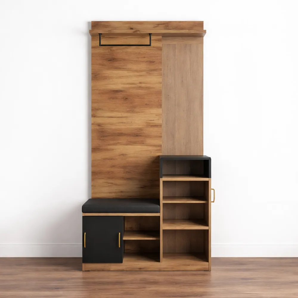 Armoire multifonctionnelle avec miroir et accessoires d'entrée