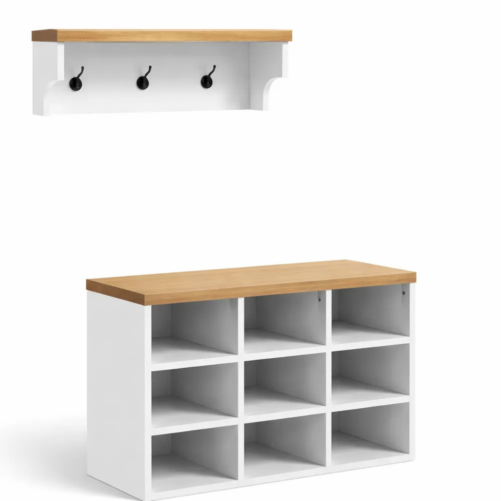 Vestiaire d'Entrée Multifonction avec Banc et Rangement