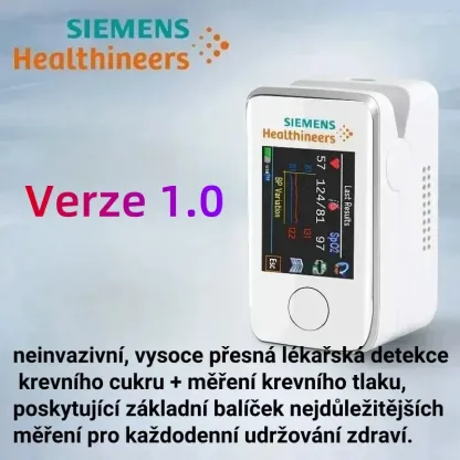 Siemens bezbolestný glukometr – domácí neinvazivní měření bez vpichu, bez krve, s kontinuálním sledováním hladiny cukru v krvi.