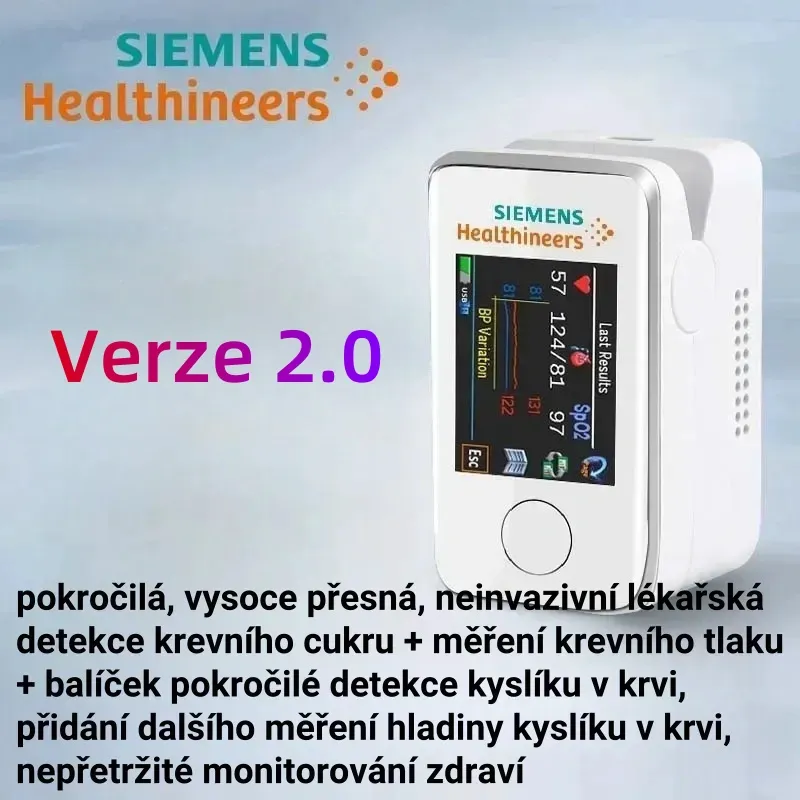 Siemens bezbolestný glukometr – domácí neinvazivní měření bez vpichu, bez krve, s kontinuálním sledováním hladiny cukru v krvi.