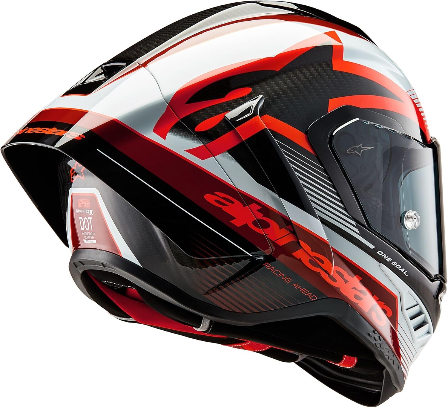Přilba Alpinestars Supertech R10 Solid, karbonová skořepina, certifikace CE, pokročilé odvětrávání a padnutí