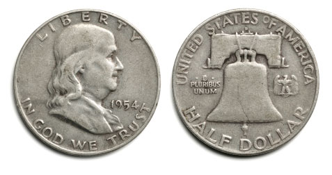 1948-1963 Franklin Silver Half Dollars Roll 16-Piece Set