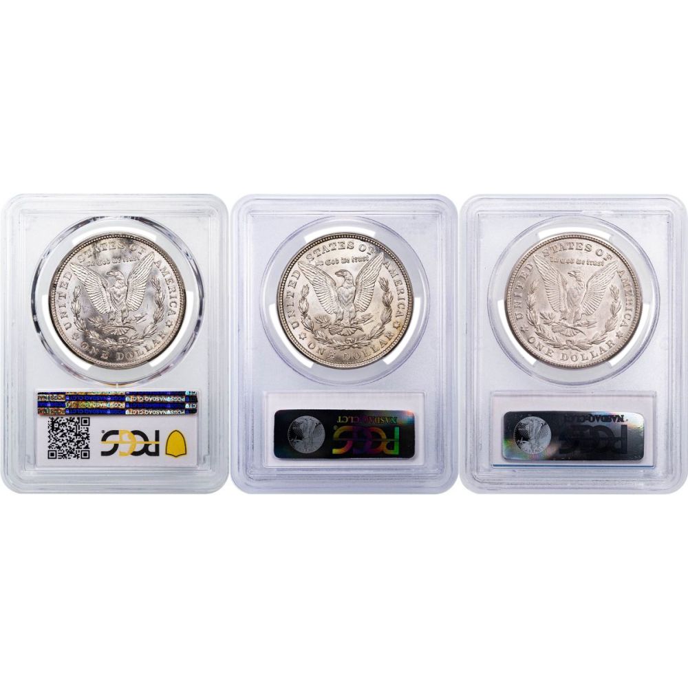 Set of 3: 1921-P, D, & S Morgan Dollar NGC/PCGS MS64