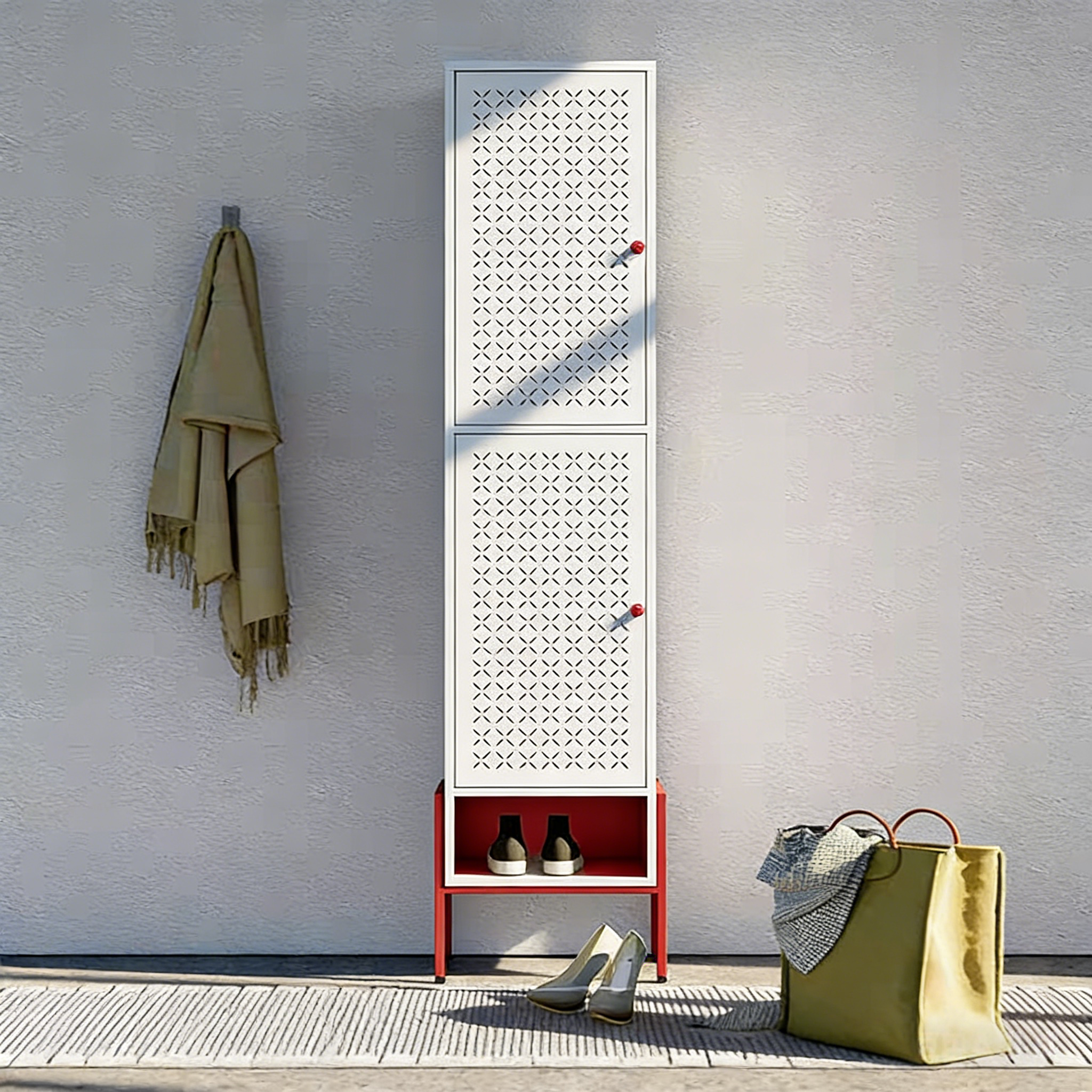 Tall Single-Door Steel Shoe Cabinet