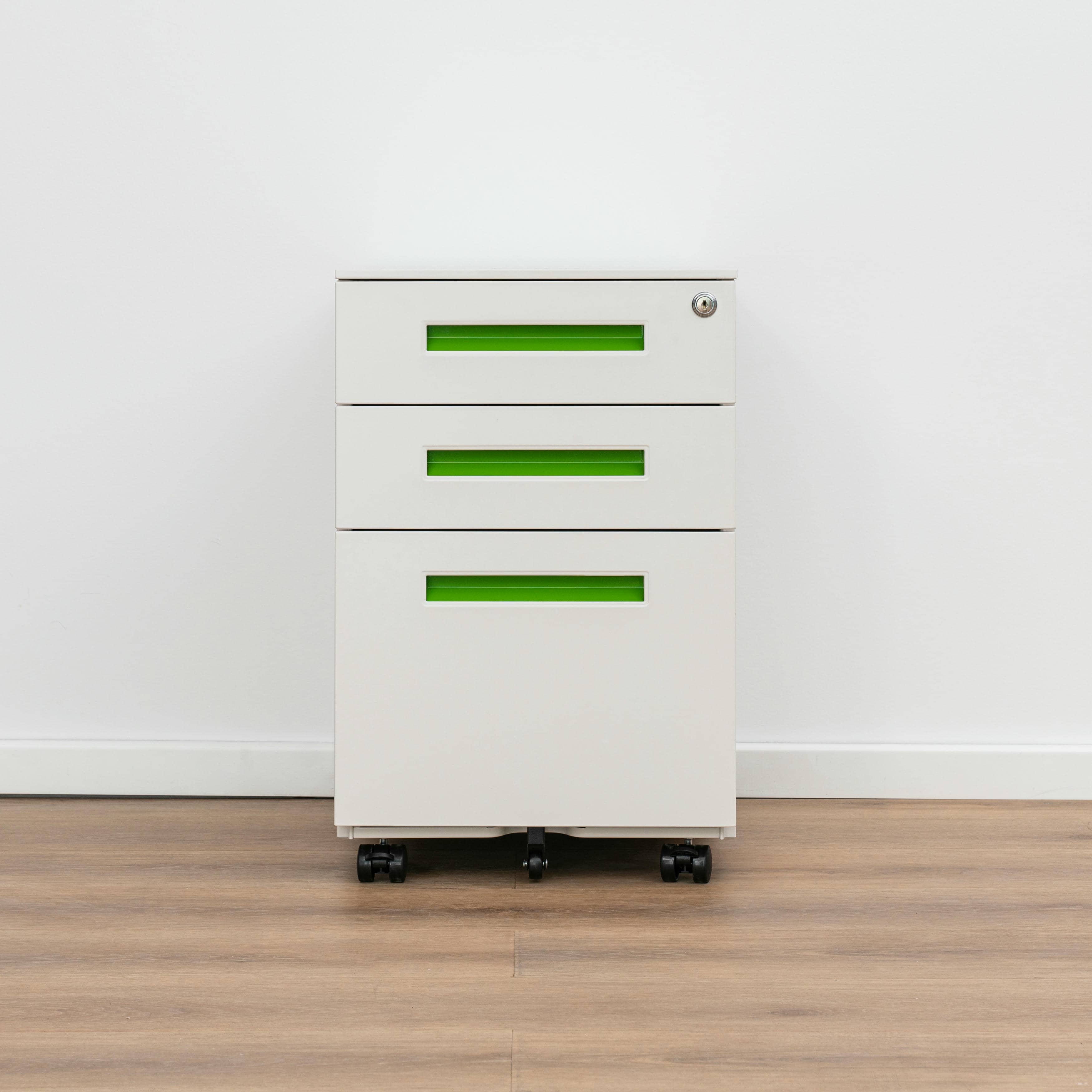 3-drawer mobile steel file cabinet