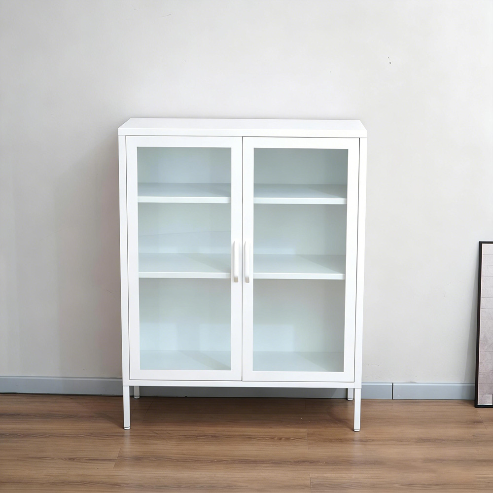 White steel storage cabinet