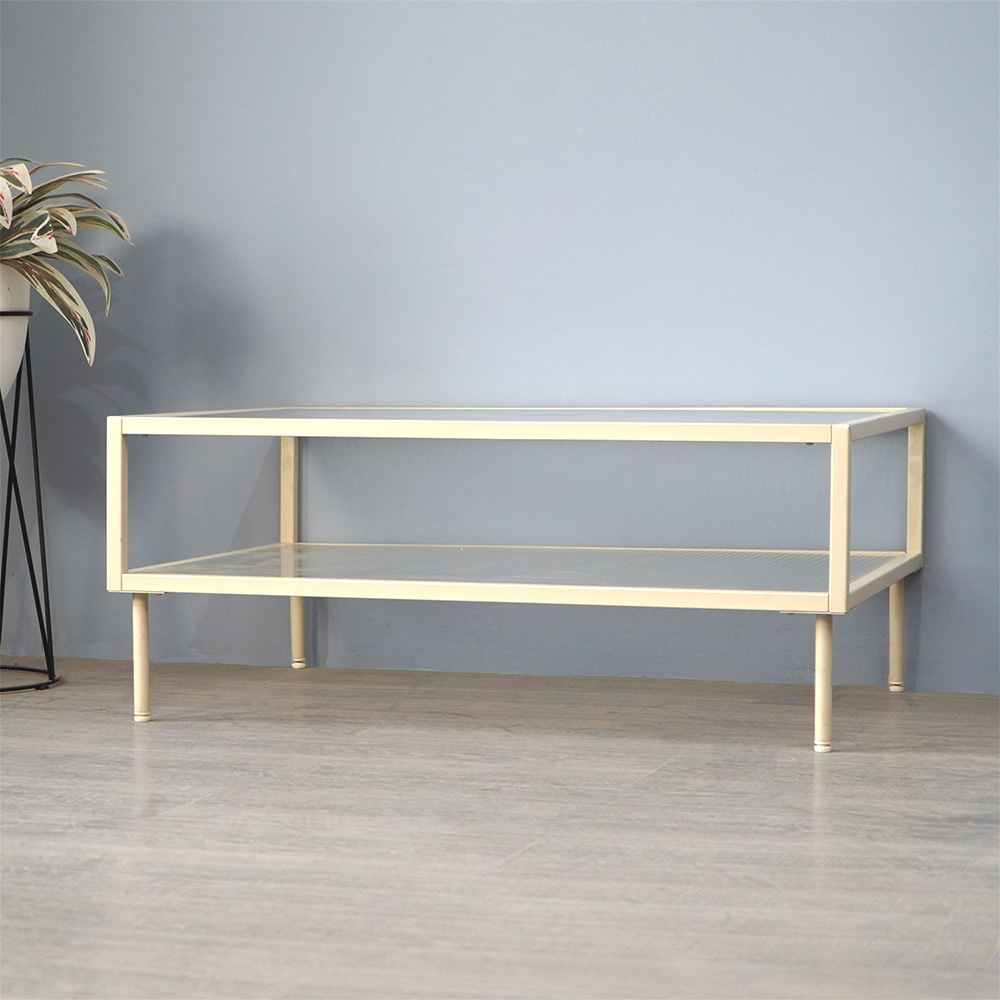 Cream white metal coffee table